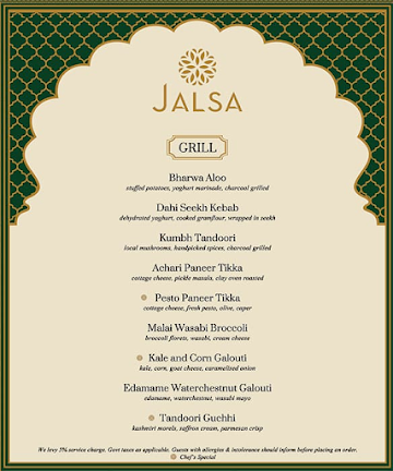 Jalsa menu 