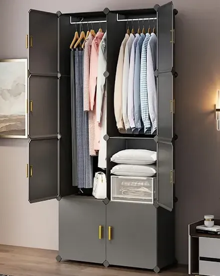 Clothing Rack Wardrobe Closet Dressers Organizer Modular ... - 1