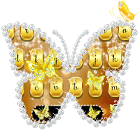 Gold Diamond Butterfly Keyboard Theme