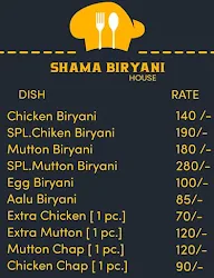 Shama Biryani House menu 1