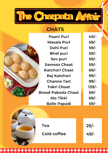 The Chatpata Affair menu 