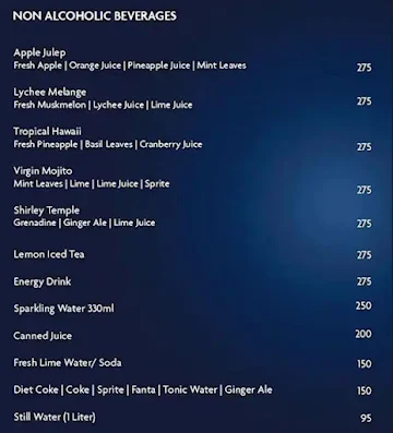 Evviva Sky Lounge - Crowne Plaza Pune City Centre menu 