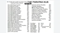 The Paratha Hub menu 1