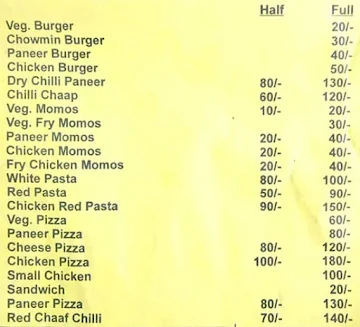 Delhi Chinese Fast Food menu 