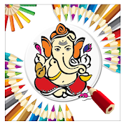 Ganesha Colouring / Chathurthi Greetings  Icon