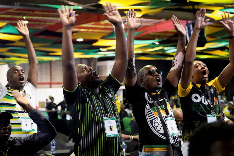 Delegates react during a prayer service at the start of the ANC national conference at Nasrec, December 16 2022. Picture: SUMAYA HISHAM/REUTERS