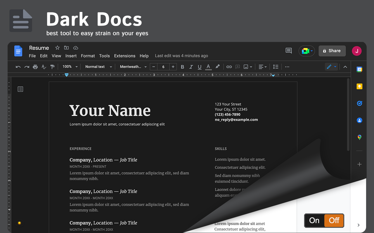 Dark mode for Google Docs Preview image 1