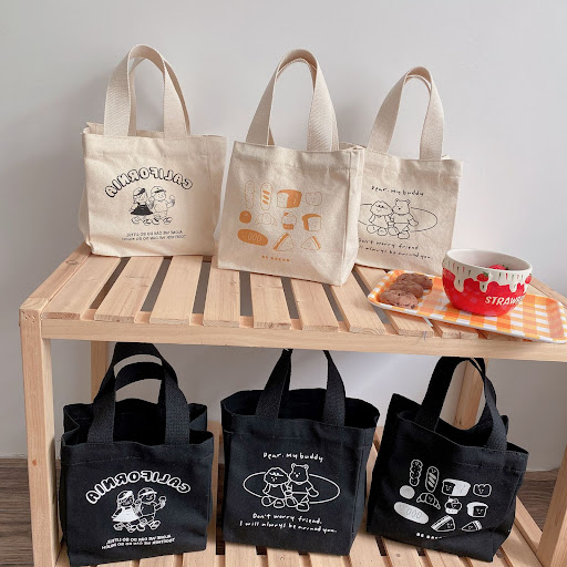 Title 7, Cute Printed Bento Japanese Hand-carried Canvas...