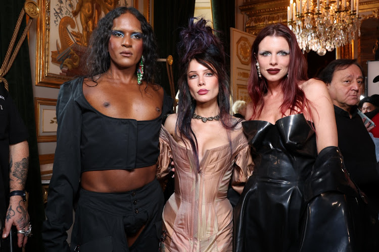 Richie Shazam, Halsey and Julia Fox attend the Vivienne Westwood Womenswear Fall Winter 2023-2024 show as part of Paris Fashion Week on March 4 2023 in Paris, France.