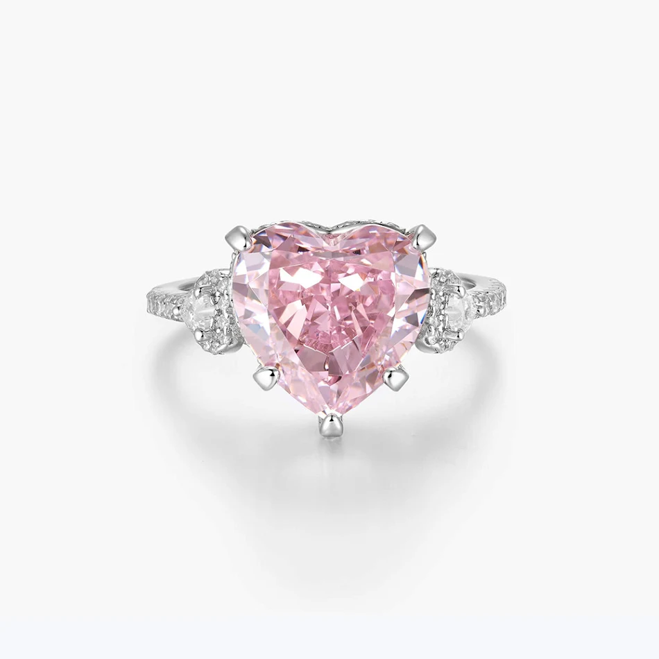 Loving Heart Zirkoon Ring Ice Pollen voor dames, Franse stijl, armband. Prachtige ring en armband combinatie, elegant en romantisch.