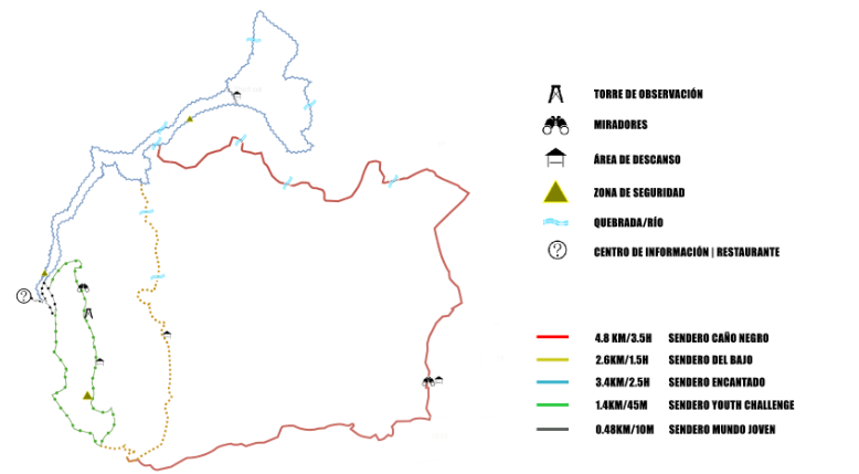 Santa Elena Cloud Forest Preserve Trail Map