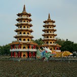 famous Dragon and Tiger pagodas at lotus pond in Kaohsiung, Taiwan in Kaohsiung, Taiwan 