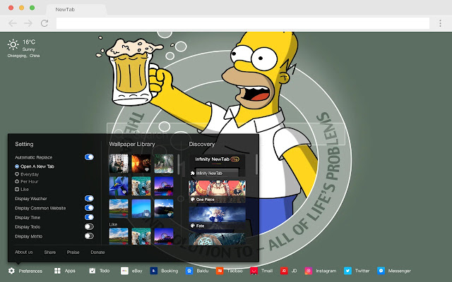 Simpson Pop Animation HD New Tabs Theme