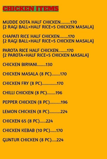 Meghana Lunch Home menu 