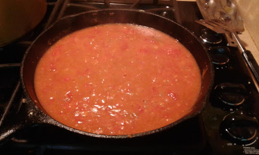 Tomato Gravy on the stove.