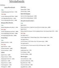 Vinsta Foods menu 1