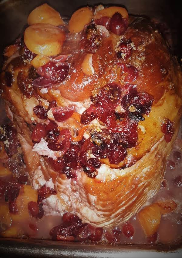 Christmas ham w/ fresh cranberry-orange glaze image