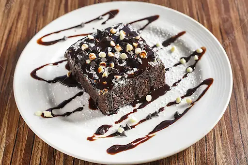 Brownie Bite With Hot Chocolate Sauce