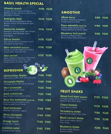 Basil menu 