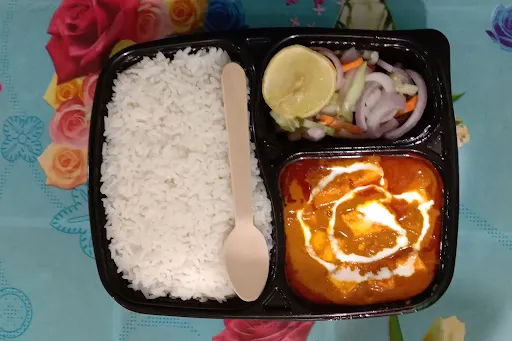 Paneer Masala With Rice And Salad