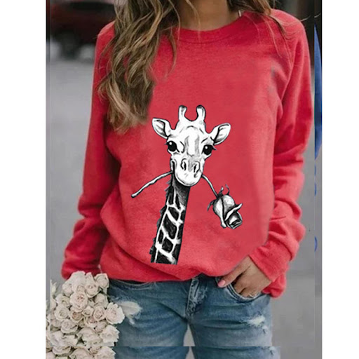 Title 2, Womens Printed Long-sleeved Pullover Loose Swe...