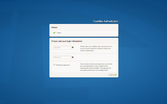 Cipafilter Authenticator chrome extension