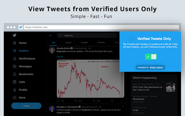 Verified Tweets Only chrome extension