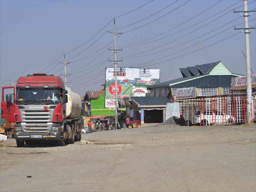 Shops along Mombasa Road in Athi River town, which will be brought down by the Kenya National Highways Authority, to pave way for the construction of dual carriageway, January 28, 2018. /Kurgat Marindany