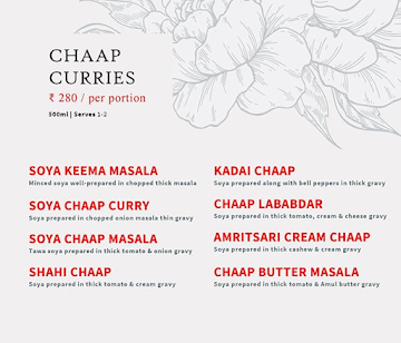 Chaap Waala menu 