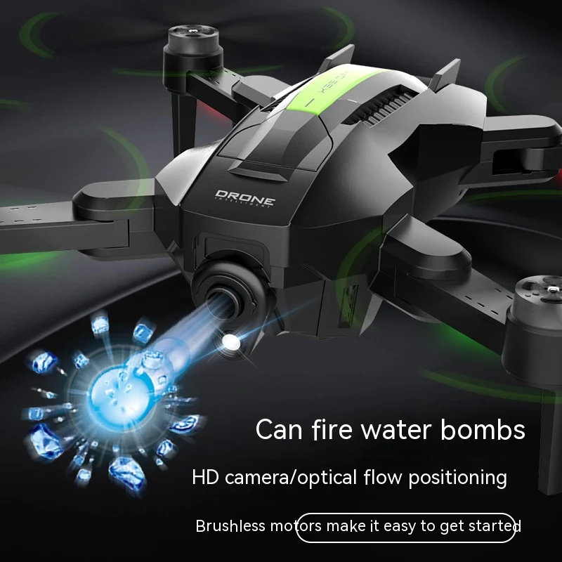 Drone sans balais double prise de vue aérienne, bombe à eau, pliable, interactif, télécommandé, véhicule aérien sans pilote