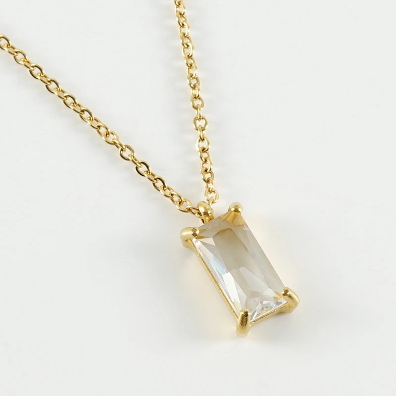 18K RVS vierkante geometrische retro clavicula ketting, eenvoudig design, perfect voor dagelijks gebruik en speciale gelegenheden, elegant.