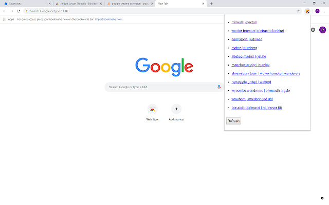 Reddit Soccer Threads chrome extension