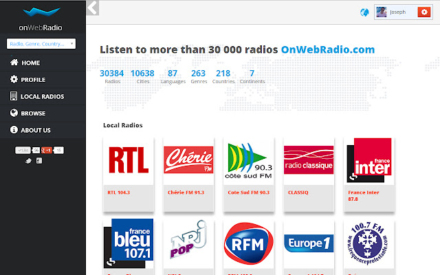 OnWebRadio chrome extension