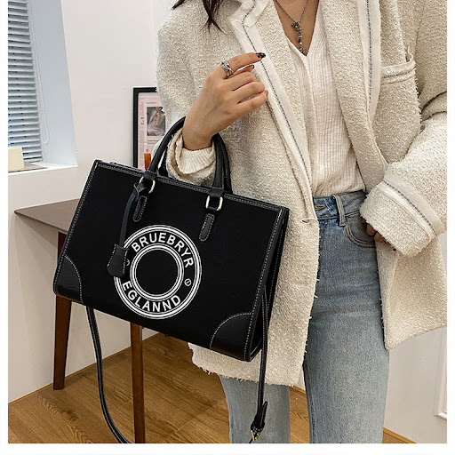 Title 11, Womens Large Capacity Canvas Printed Letter Cr...