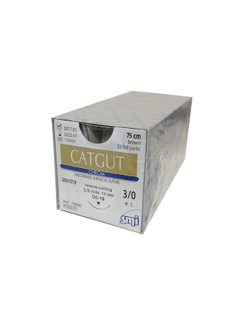 Catgut krom 3/0 SMI 75cm skrande 19mm/12