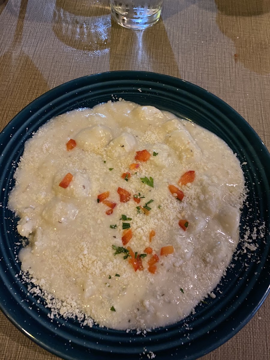 Gnocchi with Creamy Cheese sauce.