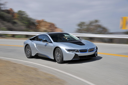 A BMW i8 Coupé in action