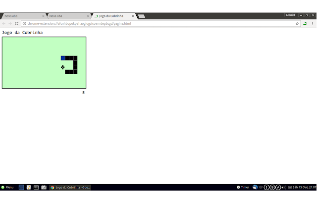 jogo da cobrinha - Chrome Extension