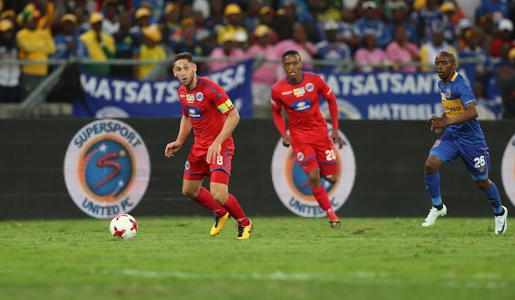 Dean Furman of SuperSport United during the MTN 8 Final match between SuperSport United and Cape Town City FC at Moses Mabhida Stadium on October 14, 2017 in Durban, South Africa.