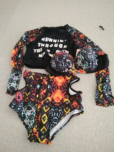 Title 5, Womens three-piece swimsuit with long sleeves,...