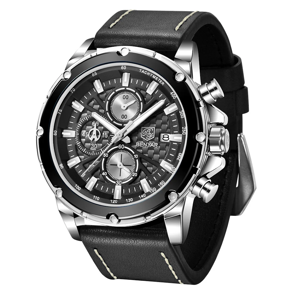 Binya Multifunction Horloge Heren Quartz, Nauwkeurig en Stijlvol, Duurzaam Ontwerp voor Dagelijks Gebruik en Bijzondere Gelegenheden, Perfecte Tijdwaarneming
