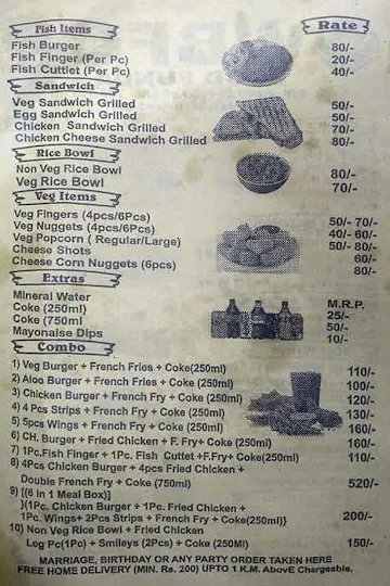 WBFC Chinese And Rolls menu 