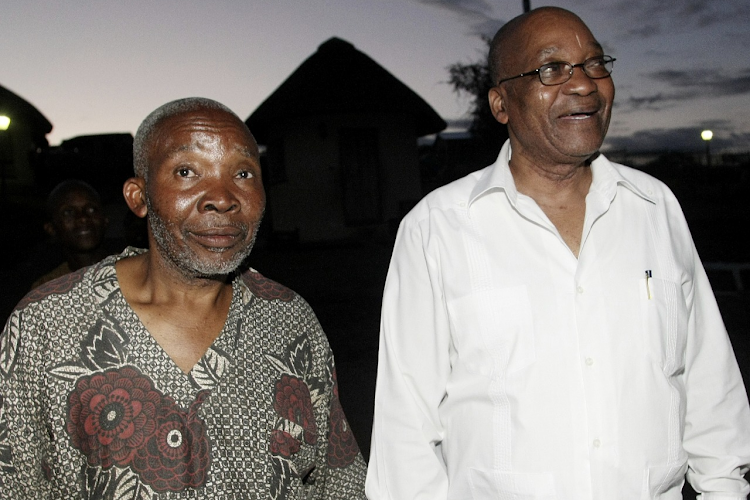 Former president Jacob Zuma with his younger brother Michael at Nkandla in December 2007. Michael died after a long illness. File photo.