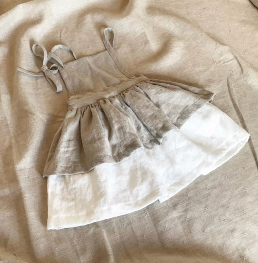 Title 2, Girls Sling Cotton And Linen Skirt Retro Stitc...