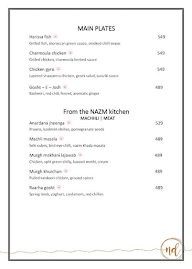 Nazm & Dhuaan- Hotel WOW menu 7