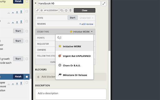 Pivotal Tracker for rescue.co