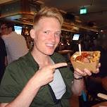 enjoying my currywurst at Belfast Love in Toronto in Toronto, Canada 