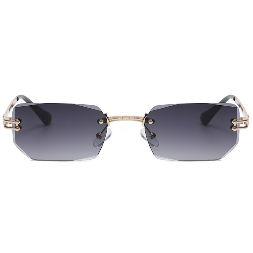Title 8, Womens Fashion Polygon Cut Rimless Sunglasses