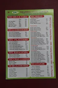 Thambbi Food Corner menu 1