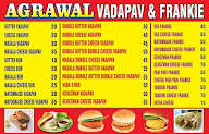 Agrawal Vadapav Frankie menu 1